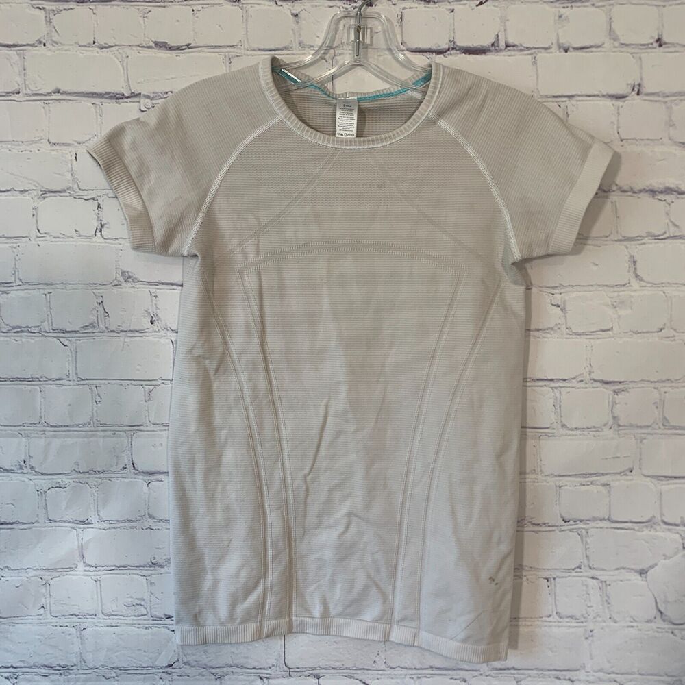 Ivivva by Lululemon Athletic Short Sleeve Shirt White Girls Kids Size 12